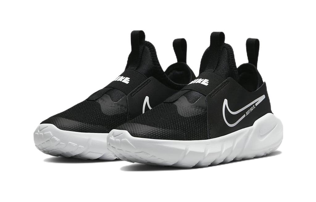 Nike Flex Runner 2 Synthetic Leather Slip Resistant Cushioning Abrasion Resistant Low Top Kids' Running Shoes Black DJ6040-002