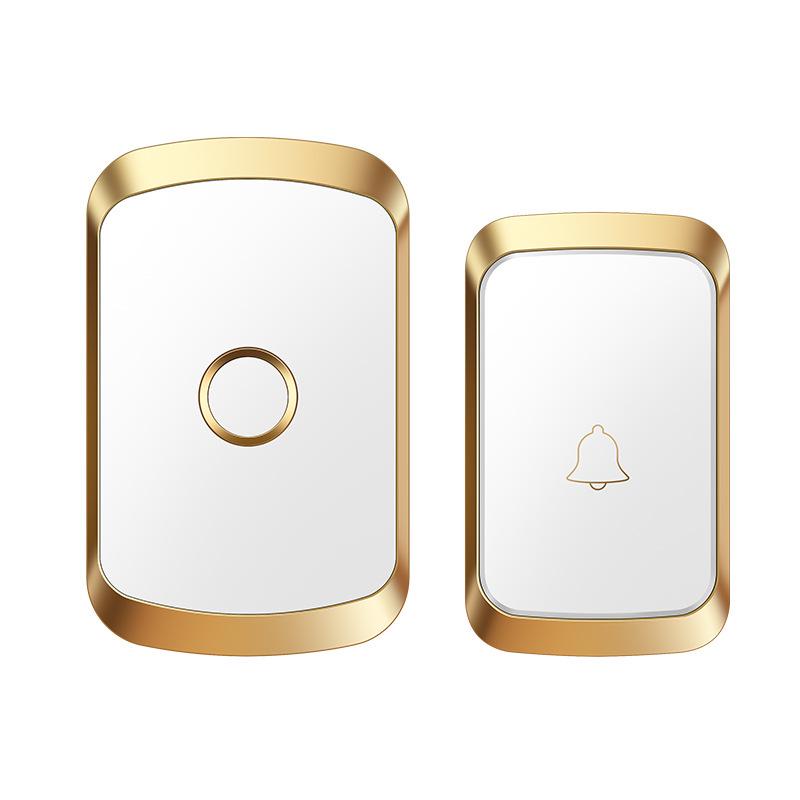 Wireless Home Doorbell with Ultra-Long Range, Elderly Call Button, Anti-Theft Features, and Electronic Remote Control White Gold CN Standard