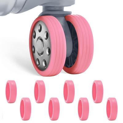 Caster Cover, Suitcase, Tire Cover, Set of 8, Silicone Protective Case, Silent, Dirt, Convenient,