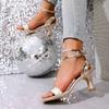 Fashion Women Sandals Summer Open Toe Stiletto Heeled Party Shoes Woman Sexy Ankle Strap High Heels Sandals Women Elegant Heels Women