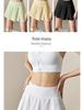 White Sports Mini Skirt: Two-Piece Style, Anti-Exposure - Perfect for Badminton, Tennis, Running & Fitness. Women's Half Skirt for Summer.