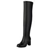 Elastic Women's Thigh High Boots Block High Heels Over-the-knee Boot Black Red White Long Tall Party Shoes Ladies Large Size 48