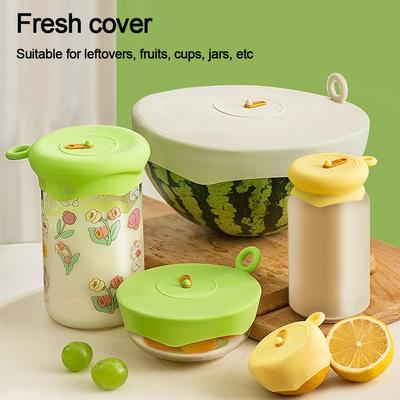 Silicone Fresh Keeping Lids Reusable Seal Food Lids  for Leftover Food Fruit Bowls Cups Jars