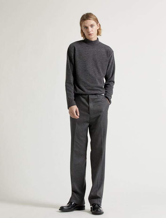 MARBETE Standard Mock Turtleneck Knit Charcoal