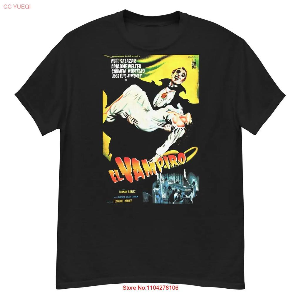 The Vampire cult Mexican horror film fan art t shirt vintage Washed fashion Stylish Stretched designer clothes Comfortable