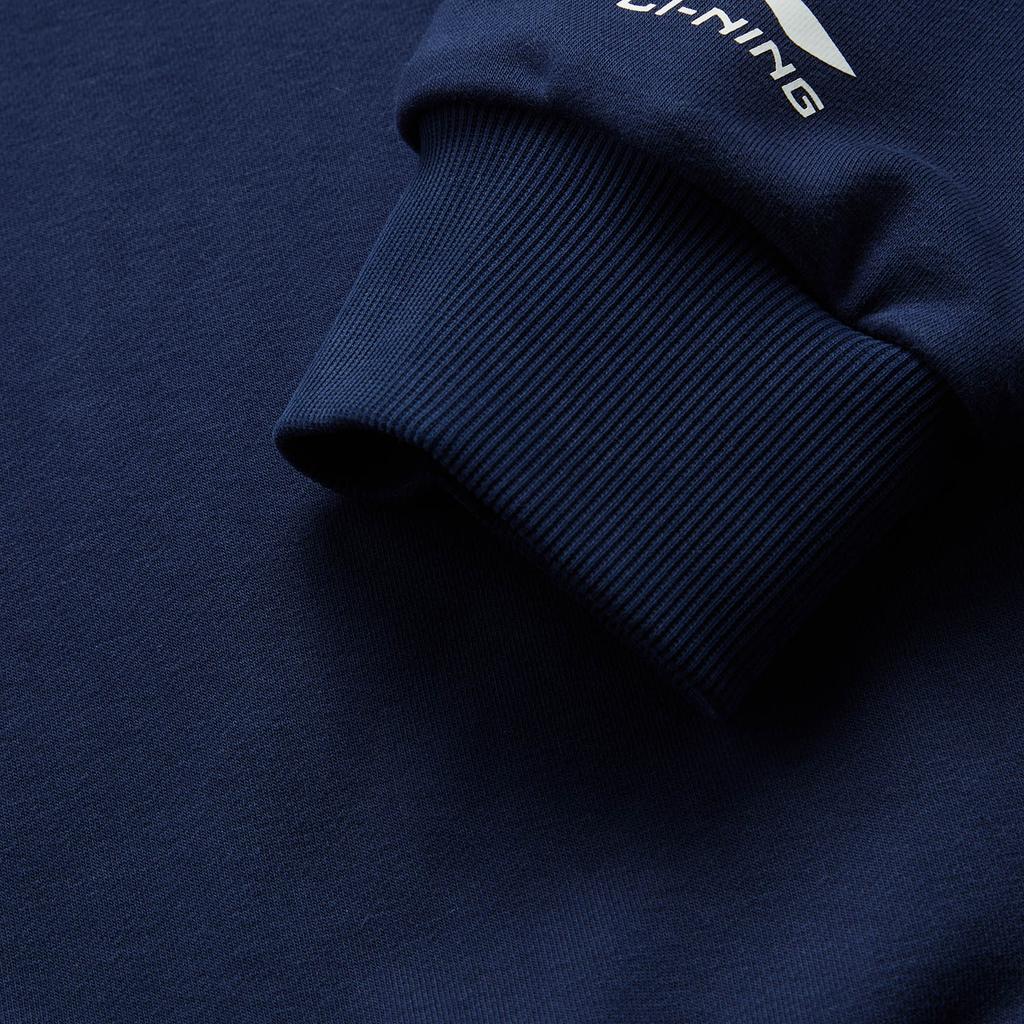 Li Ning Sports Lifestyle Series Pullover Long Sleeve Round Neck Drop Shoulder Sweatshirt Unisex Sweatshirt Deep-Navy AWDUB69-6