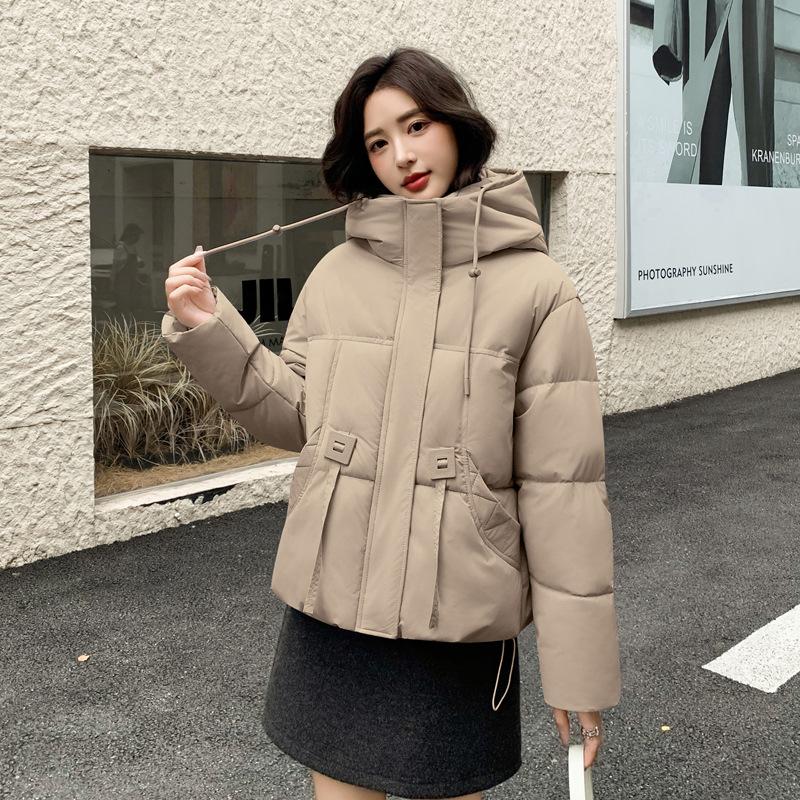 Thickened warm hooded down cotton clothes women's winter new large size fat mm short bread clothes cotton coat