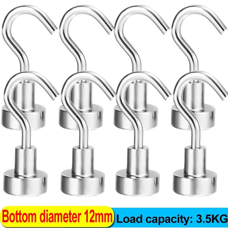 

Сильные магнитные крючки, многоцелевой настенный неодимовый магнитный крючок, крючок для ключей, вешалка для пальто, для кухни, офиса, хранения 20Pcs