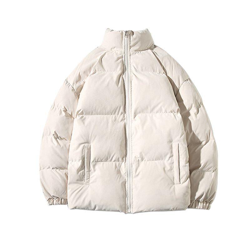 Winter Casual Simple Solid Color Thickened Cotton-padded Clothes Loose Version Cotton-padded Clothes Stand-up Collar Cotton-padded Clothes