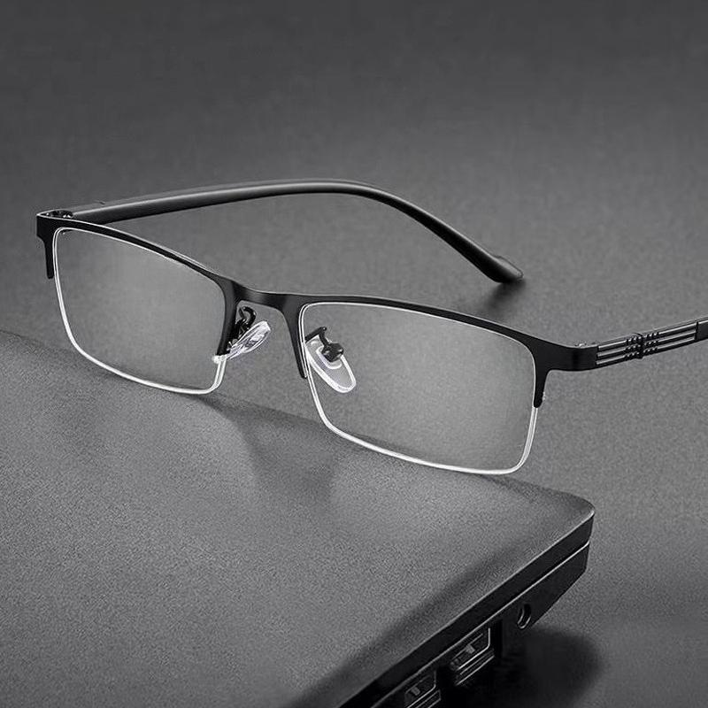 3Pcs Men'S Business Reading Glasses Metal Half-Frame Men Women Fashion Presbyopic Eyeglasses Hyperopia Anti Blue Light Eyewear