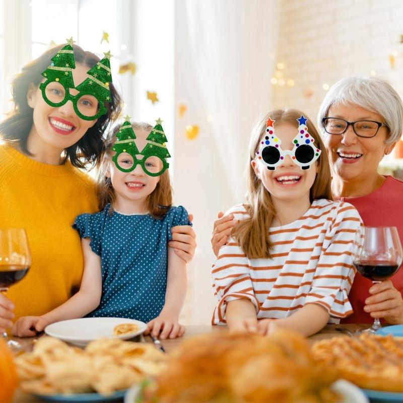 Creative Santa Beard Spectacles Glasses Frame for Christmas Celebration and Themed Event Cartoon Eyeglasses Eyewear