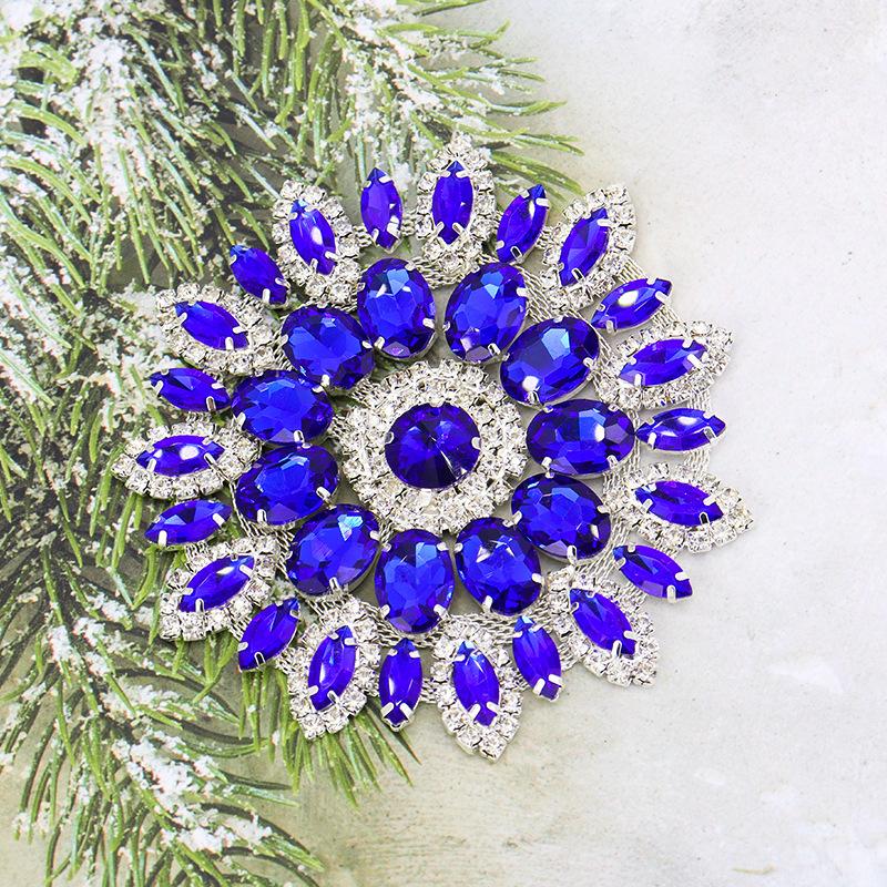 5pcs Rhinestone 11CM Sunflower Shape Crystal Diamond Bags Hat Accessories DIY Craft Wedding Gift Rhinestone Decoration