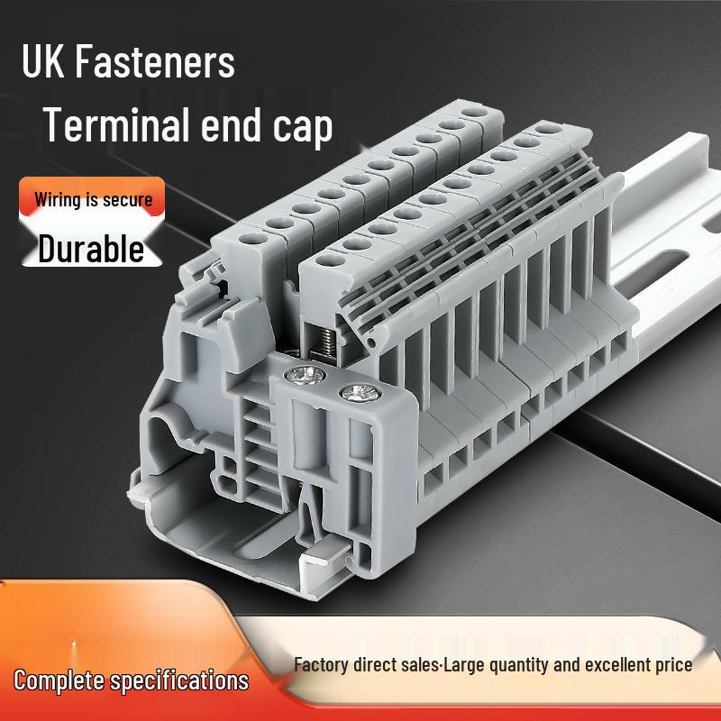 

DIN Rail Snap-on Terminal Fixing Clip & Separator/End Cap E/UK Fixing Clip/Grey