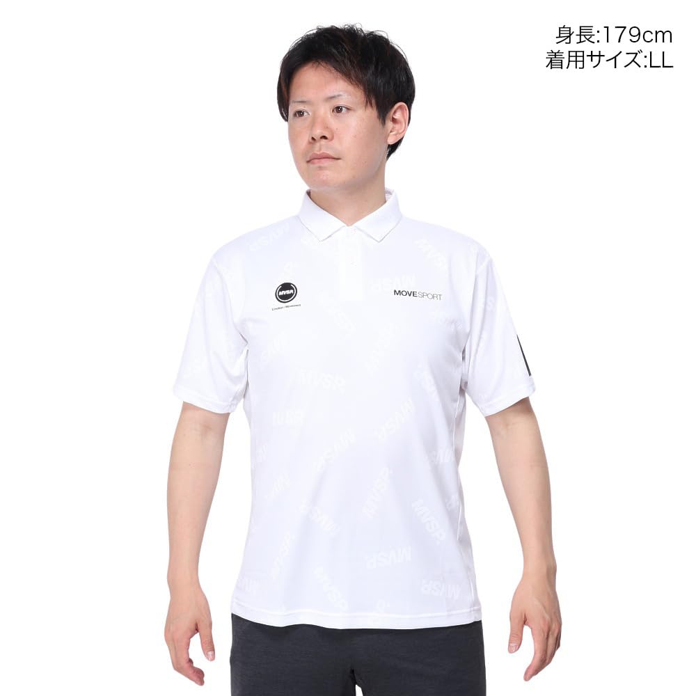 DESCENTE SUNSCREEN Logo Jacquard POLO WH L