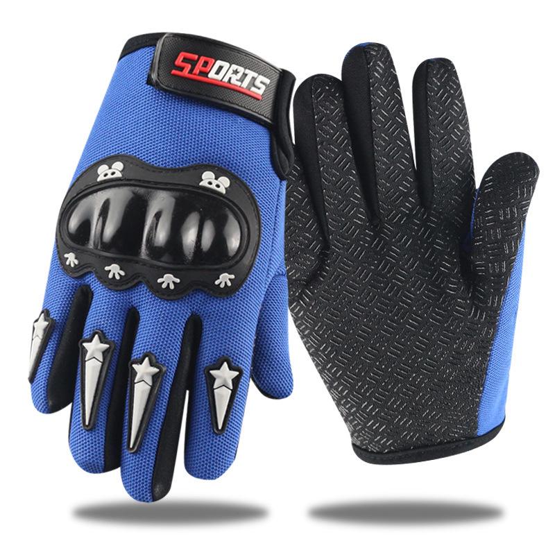 Kids' Tactical Half-Finger Motorcycle Gloves - Hard Shell Sports Cycling (Ages 5-12)