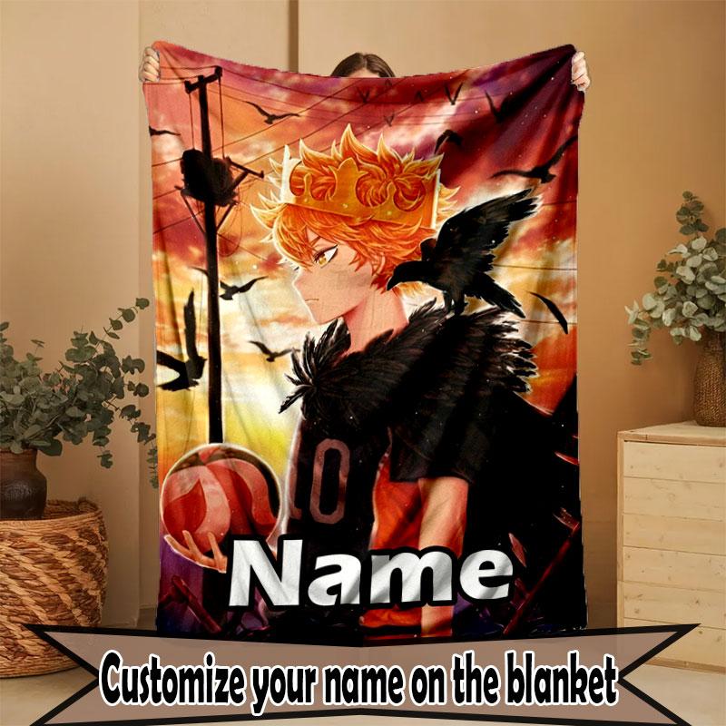 Individuelle Namenspersonalisierte Haikyu Druckdecke, Heimdekoration, Schlafzimmer, Sofa, Camping, Couch, Geschenke für Geburtstag Weihnachten