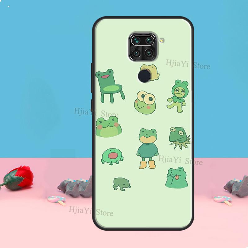 Cute Green Frog For Xiaomi Redmi Note 11 10 9 8 Pro 11S 10S Phone Case For Redmi 10 9 9A 9C 9T Cover Shell