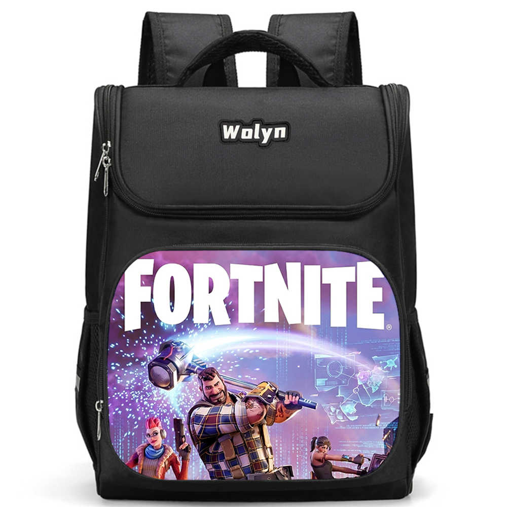 School Backpack with Multi Compartment ,Large Cartoon Fortnite School Bags for Boys & Girls,Durable Child Backpack for Aged 6-10