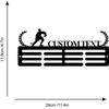 Metal Wall Art Hockey Stick Display Holder, Medal Hanger with 12 Rungs for Ribbons Awards, Sports Memorabilia Showcase for Bedroom Game Room