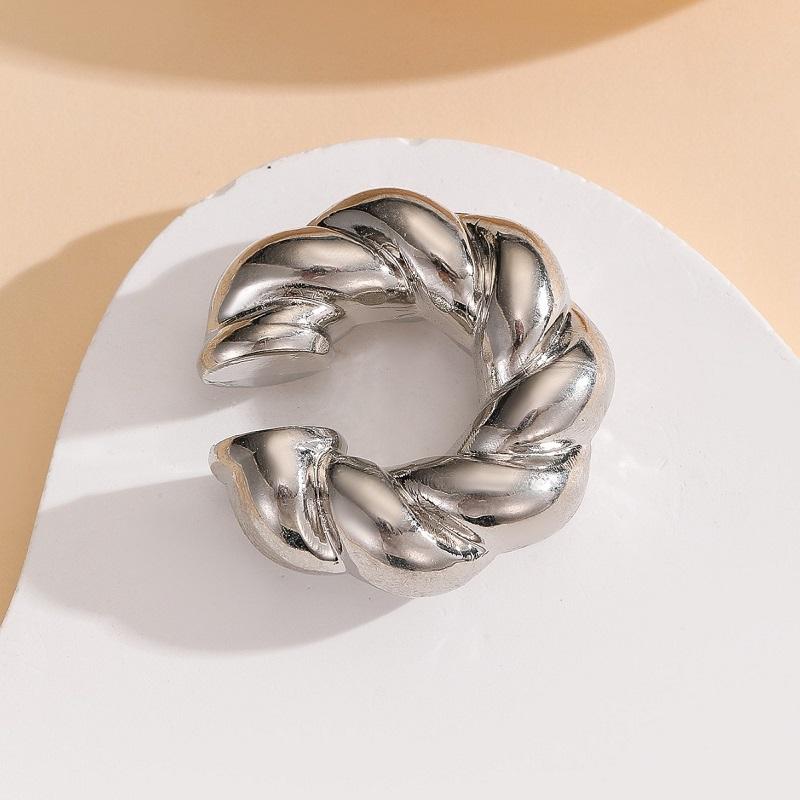 1Pcs Vintage Gold Color Round C Shape Clip Earrings for Women Punk Metal Geometric Without Piercing Cartilage Ear Cuff Jewelry