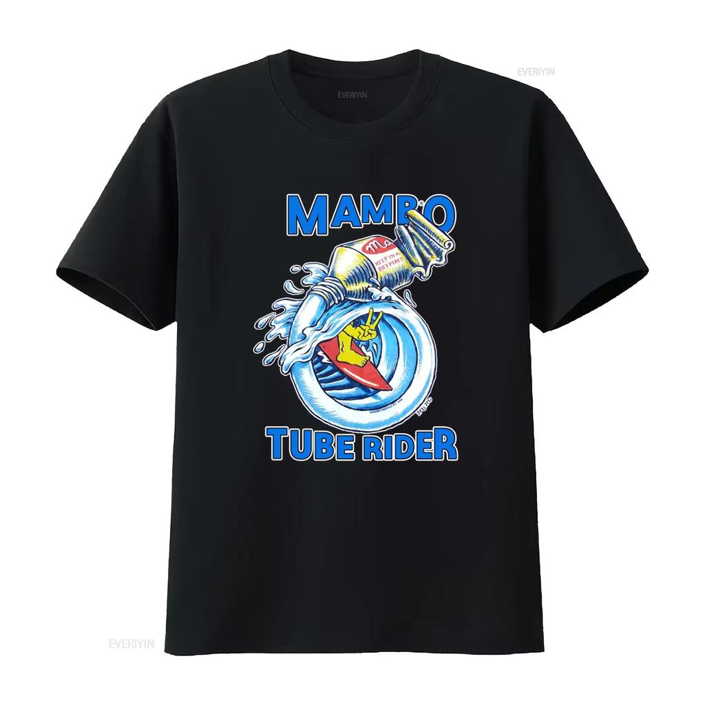 Vintage 1999 Mambo Tube Rider Surfing T Shirt Reg Size Mombasa Design Funny Pop Art Print Retro Style Vintage Washed Fashion