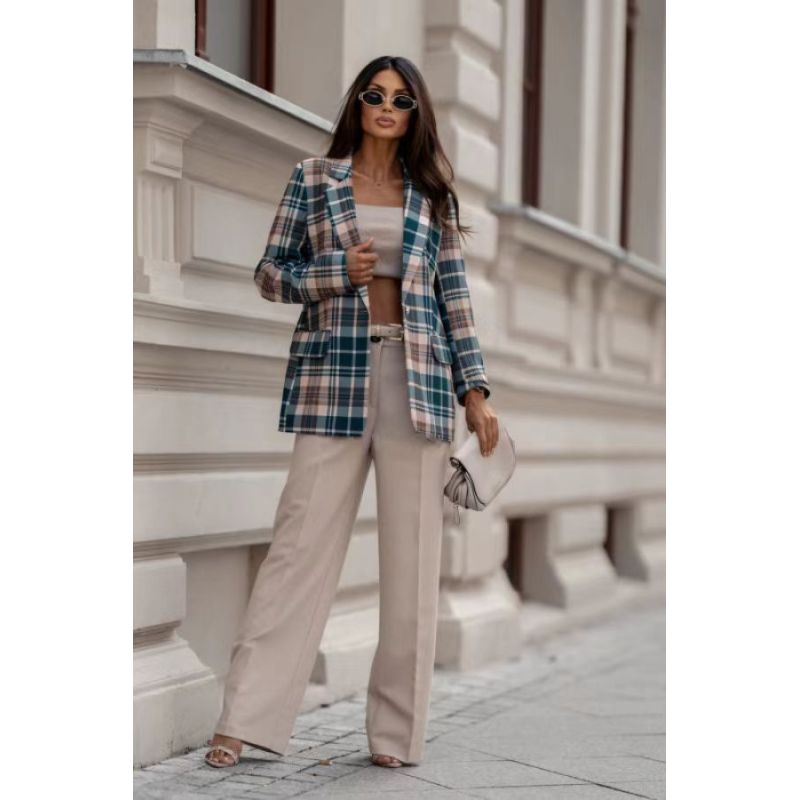 Tooxika New Autumn Plaid Small Suit Jacket