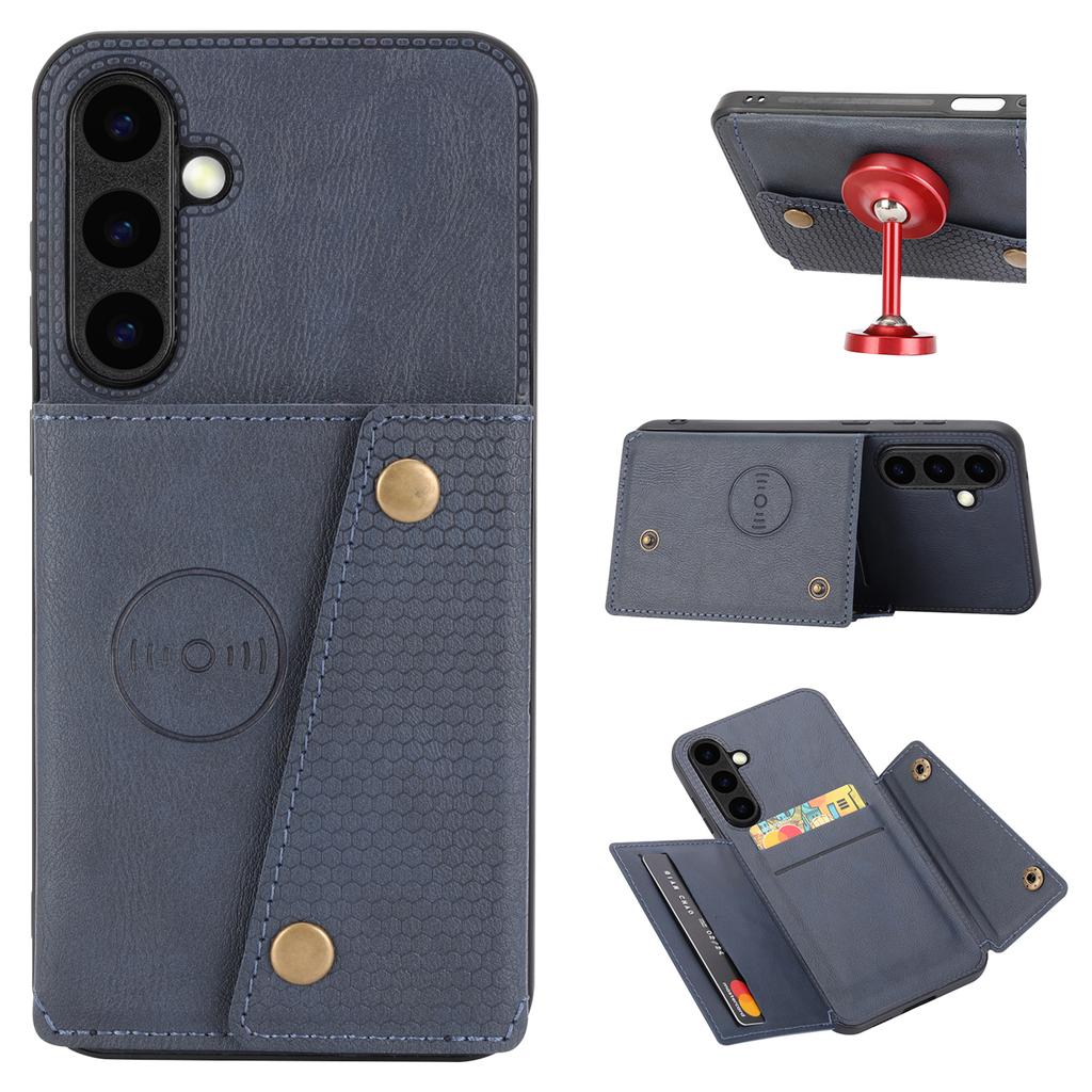 For Samsung Galaxy S26+ Case with Card Slots Kickstand Leather + TPU Phone Cover