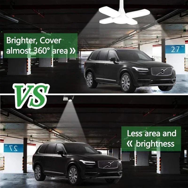 Folding Bulb LED 4 Blades Super Bright 6500k Lighting 85-265V E26/27 Screw Mouth No Flicker Energy Saving