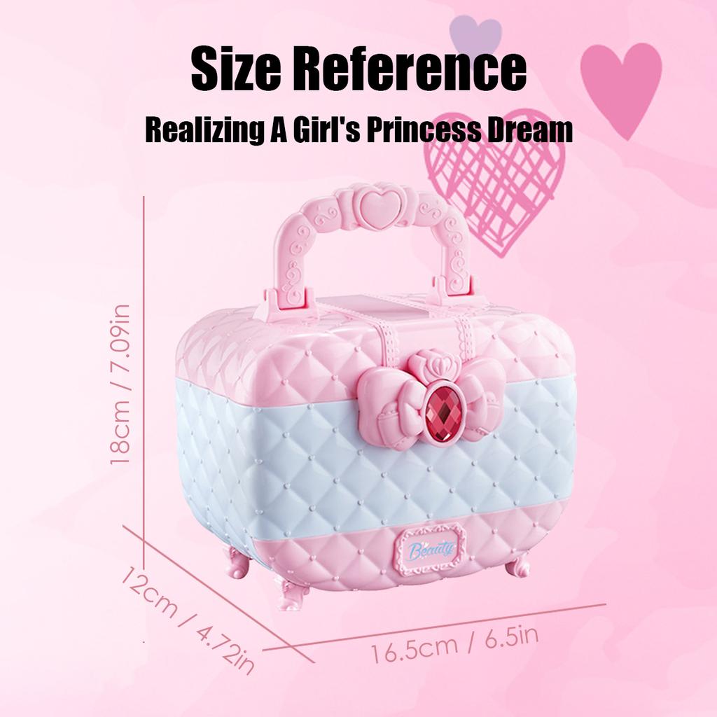 Kids Makeup Kit for Girls Princess Real Washable Pretend Play Cosmetic Set Toys with Mirror Non-Toxic & Safe Birthday Gifts