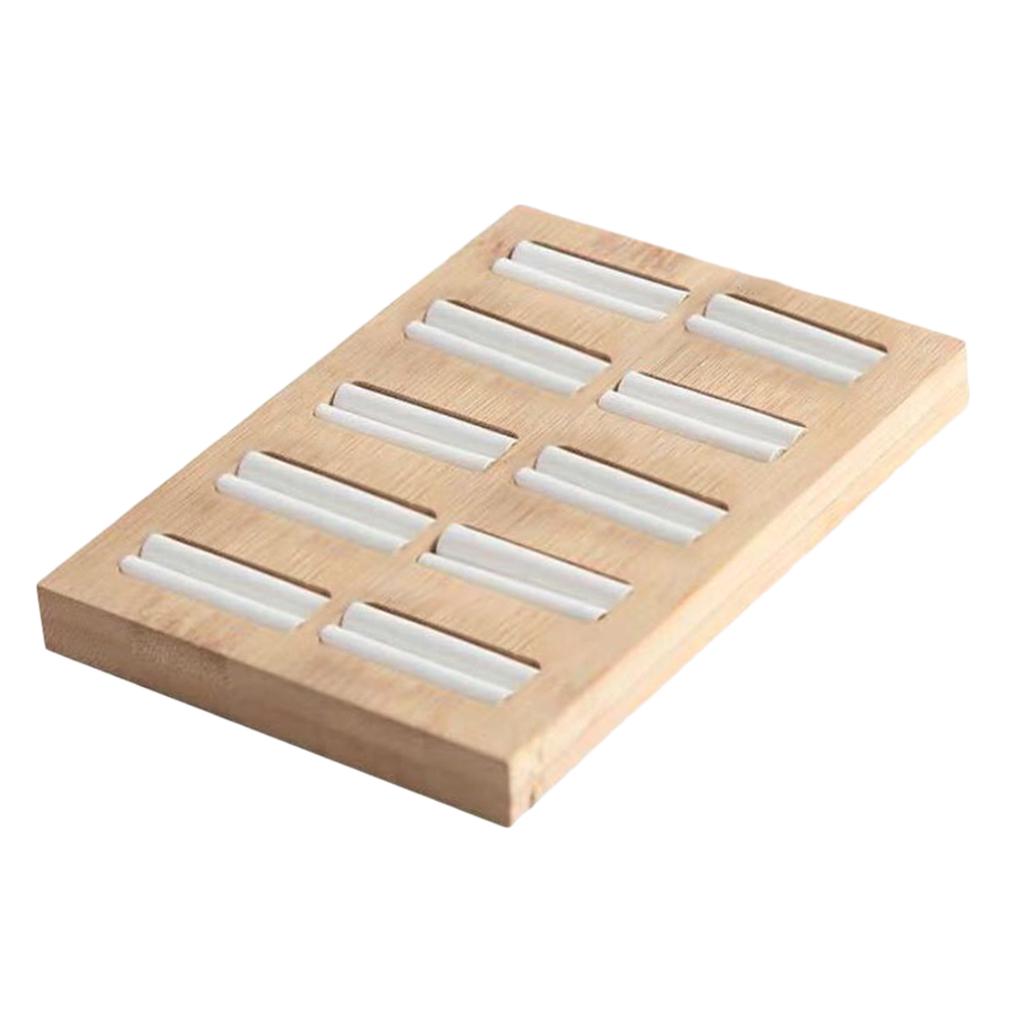 Holzohrringe Ringe Schmuck Display Tablett Organizer Halter 15 Slots Weiß