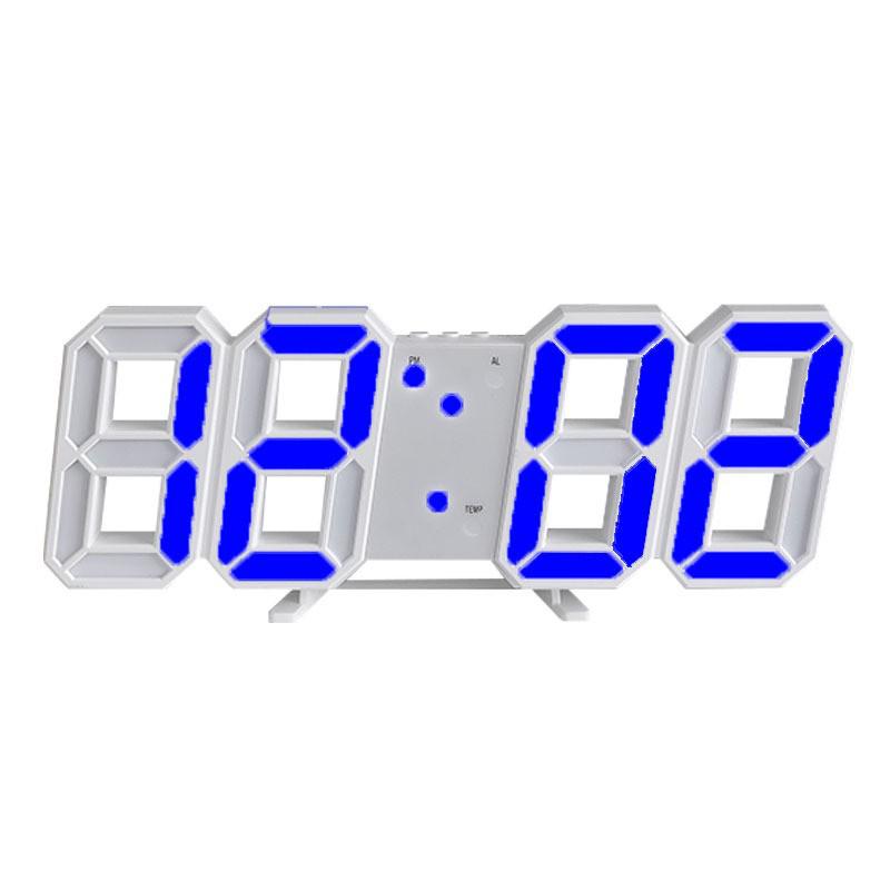 3D Smart Stereo LED Alarm Clock with Voice Control - Korean Style Wall & Table Clock