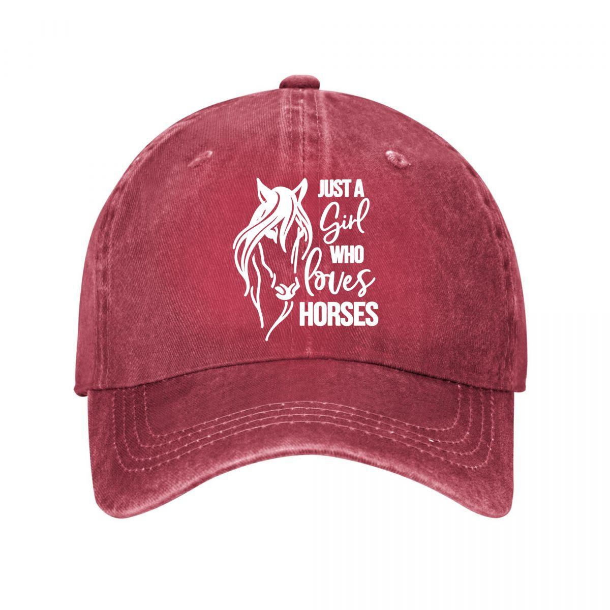 Horse Lover Baseball Cap  New Vintage Washed Cotton Baseball Cap Parent Kids Sun Hats Adjustable