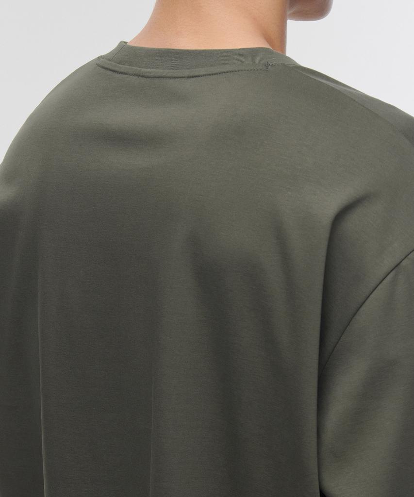 MUSINSA STANDARD Silket Relaxed Crew Neck Long Sleeve T-Shirt [Dusty Khaki]