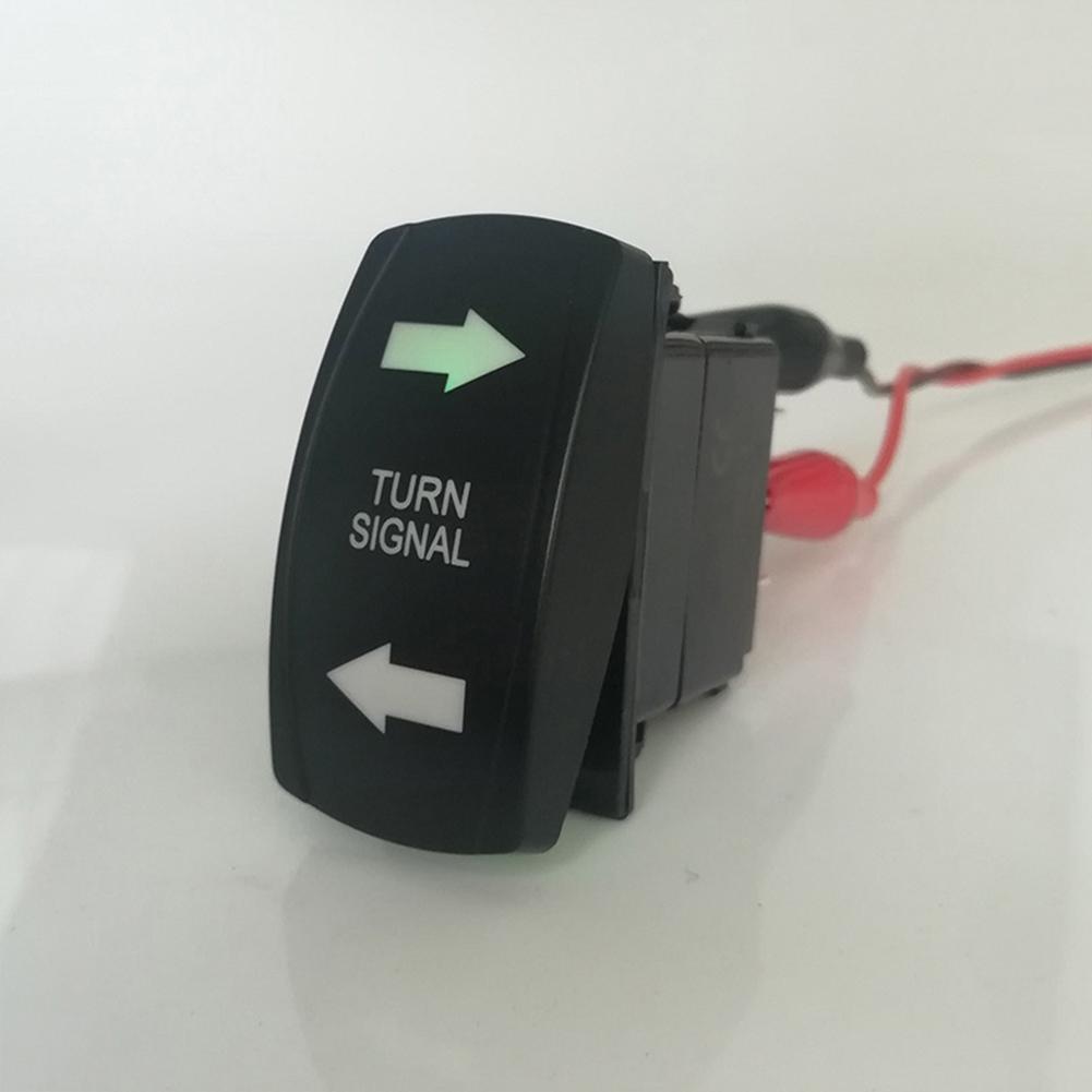 Turn Signal Rocker Switch Compatible With Rv Vehicle Off-road Pickup Tractor Motorcycle 4pin Waterproof Switch With Green Led