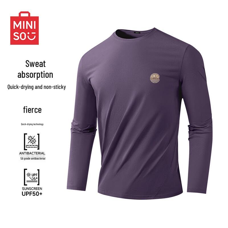 MINISO Men s Loose Fit Quick-Dry Long Sleeve Athletic Tee 3XL