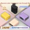 240W Gallium Nitride Fast Charger, Multi-Port, Transparent Design, Efficient Heat Dissipation, Compatible with Apple & Android Devices