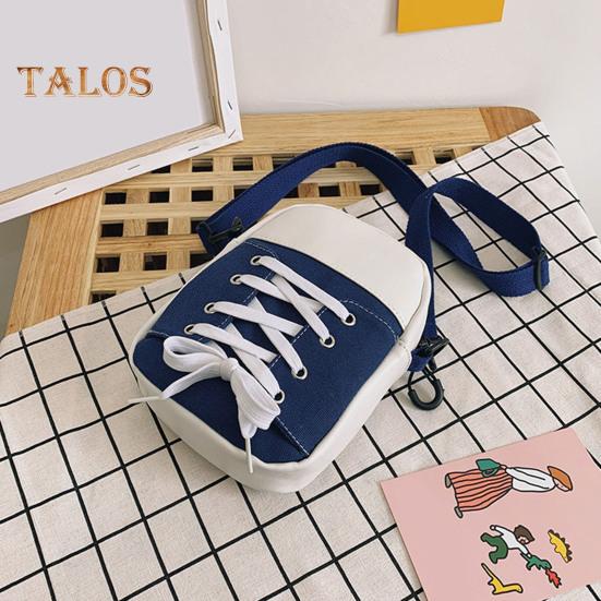 Women Canvas Crossbody Bag Casual Small Shoulder Bag Canvas Shoe Design Crossbody Purse for Daily Life Travel Commuting