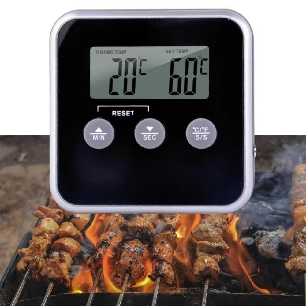 Long Probe Digital Food Thermometer Timed Waterproof Grill Temperature Tester Battery-powered Convertible Units