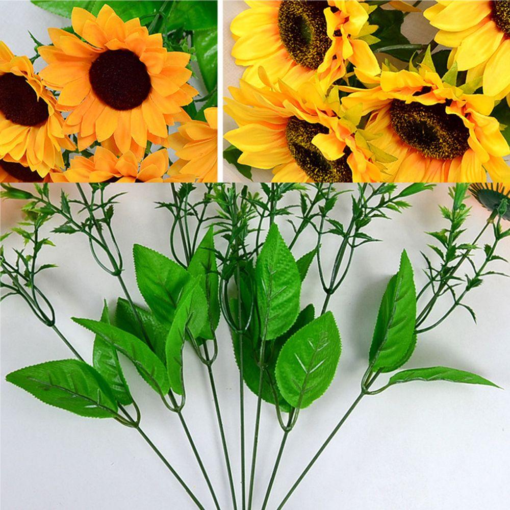 5/7/22 Heads DIY Craft Real Touch Home Decor Wedding Decoration Fake Flores Bouquet Silk Sunflower Artificial Flower