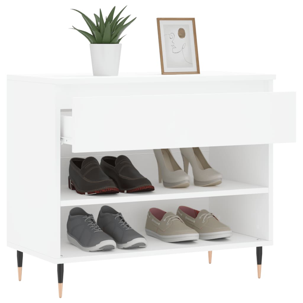 Vidaxl Półka Na Buty, Biała, 70X36X60 Cm, Materiał Drewnopochodny