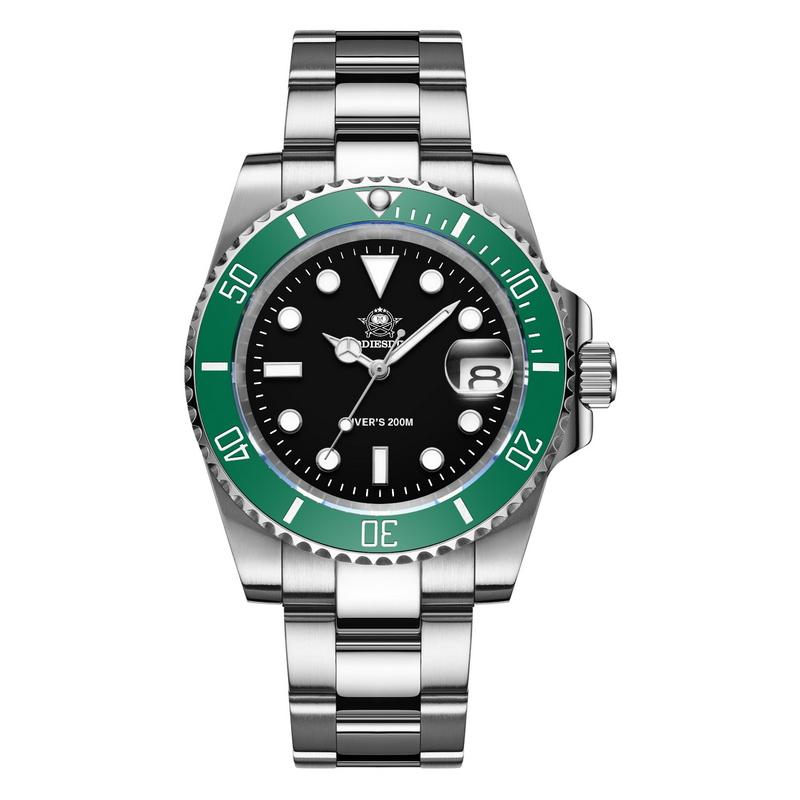 ADDIESDIVE NEW Luxury Men’s Quartz Watch 200M Diver Watch BGW9 Super Luminous Ceramic Bezel Stainless Steel Business Wristwatch