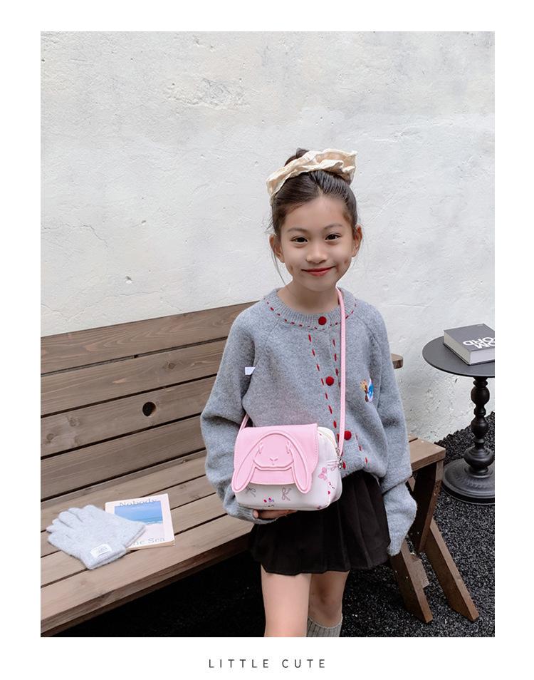Korean Style Autumn/Winter Children's Cute Rabbit Crossbody Bag, Large Capacity