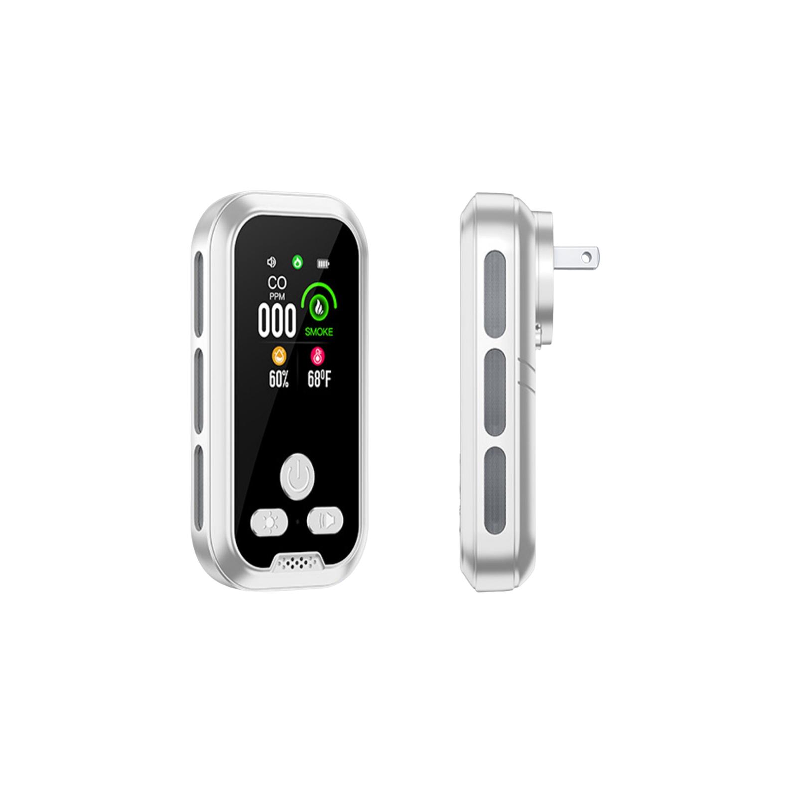 

Carbon Monoxide Detector Home Use Five-in-One Gas Sensor with Electrochemical Sensor for CO Smoke Temperature Humidity Measurement Plug-in Design One Size