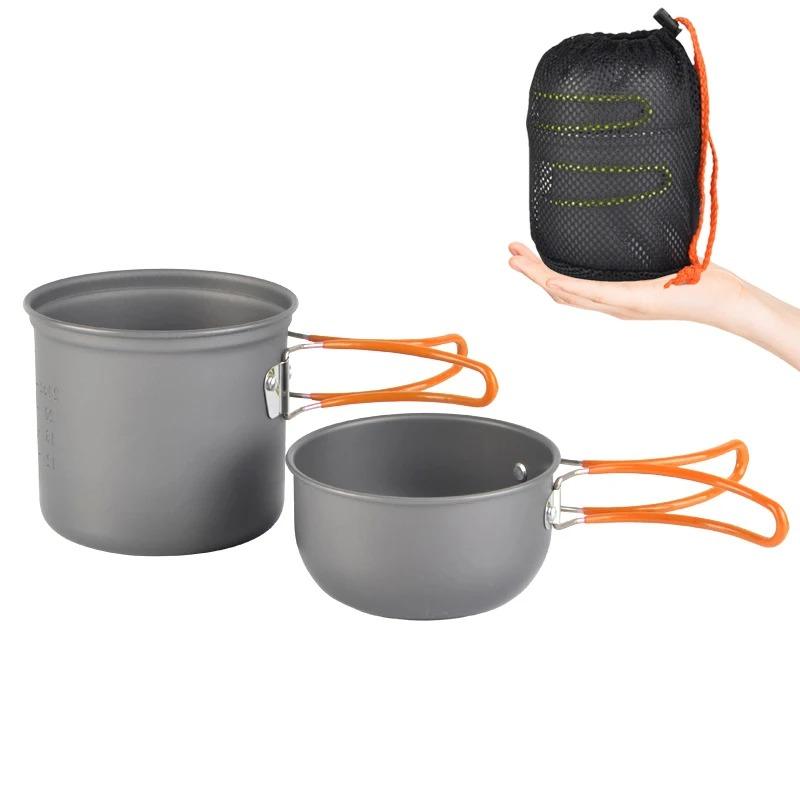 Camping Pot Set Ultralight Camping Cookware Mess Kit Outdoor Cooking Tableware for Hiking Trekking Picnic Fishing Mountaineering