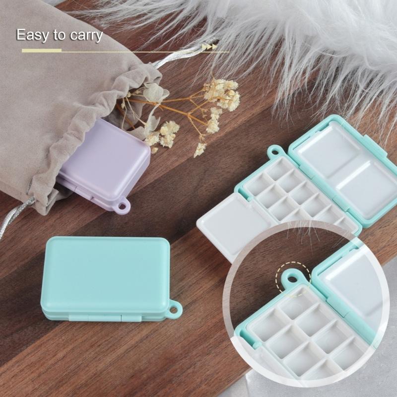 Watercolor Paint Palette 12 Well Folding Paint Storage Case Portable Watercolor Paint Mixing Tray for Artist Student