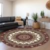 Elegant Round Area Rug Boho Oriental Moroccan Pattern Circle Mat for Living Room Bedroom Home Decoration Floor Decor