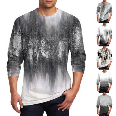 Men's T Shirt O-Neck Clothing Apparel Outdoor Long Sleeve Print Fashion Designer Vintage