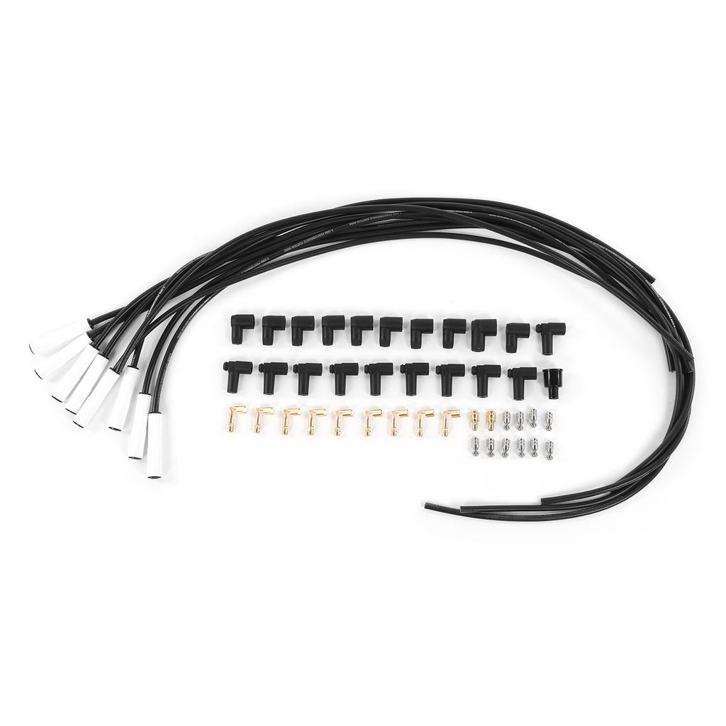 8mm0.3in Spark Plug Wire Set 135 Degrees  Ceramic Boot with Stainless Steel Terminal 9002C Universal