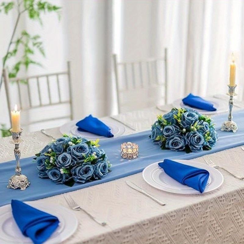1Pc Outdoor Roman Column Flower Arrangement Pathway Flower Ornaments 15 Rose Green Plants Simulated Flowers, Used for Outdoor Ceremony Decoration