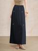 Elastic Waist Drape Slim Fit Midi Skirt - 2026 Spring/Summer Collection